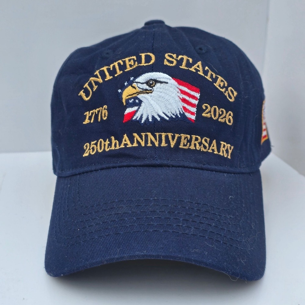 UNITED STATES 250th Anniversary Hat Navy Eagle 1776 2026 Adjustable Cap